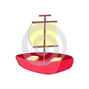 yacht boat toy cartoon vector illustration