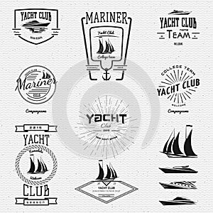 Yacht club badges logos and labels for any use