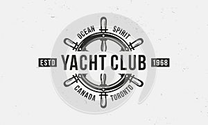 Yacht Club, Nautical logo, poster.