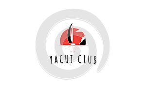 Yacht Club Red Black vector logo image white background