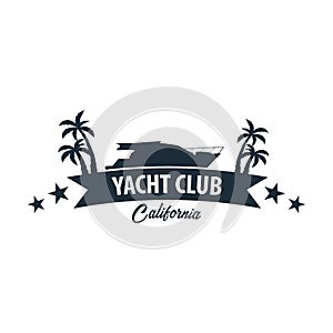 Yacht club and sailing sport logo, labels, emblems and design elements. Sea travel. Vector illustration.