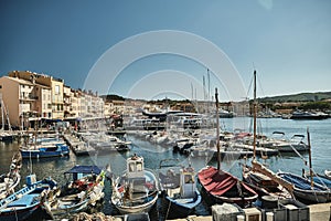 yacht harbor of beautiful Saint Tropez, french riviera