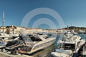 yacht harbor of beautiful Saint Tropez, french riviera