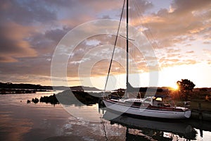 Yacht in the harbor of Coromandel photo