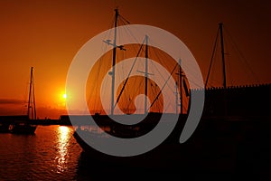 Yacht harbour sunset