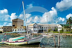 Yacht at Haulover Creek in Belize City