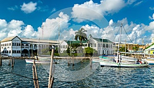 Yacht at Haulover Creek in Belize City