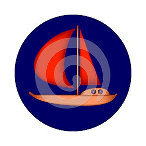 Yacht icon on white