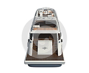 Yacht isolated on white background 3D illustration