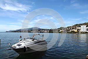 Yacht on a lake photo