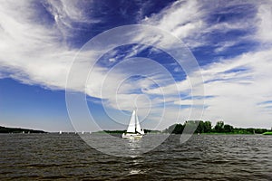 Yacht on the lake