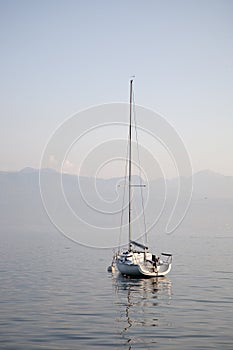 Yacht on Lake Geneva