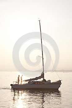 Yacht on Lake Geneva