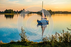 Yacht in lake