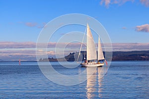 Yacht at lake Taupo