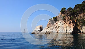 Yacht in the maditerranian sea