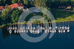 Yacht marina on the Slapy dam on the Vltava river