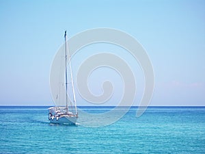 Yacht in the Mediterranean sea