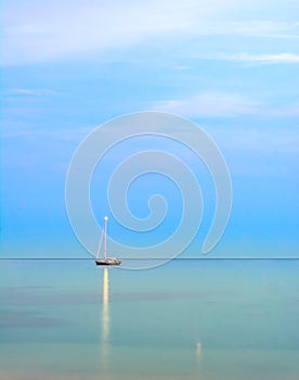 Yacht in the middle of sea