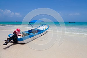 Yacht Moored in Playa Paraiso, Mexico photo