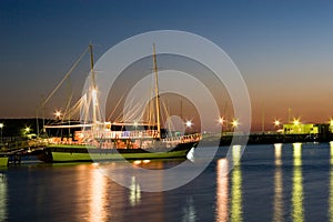 Yacht in the night