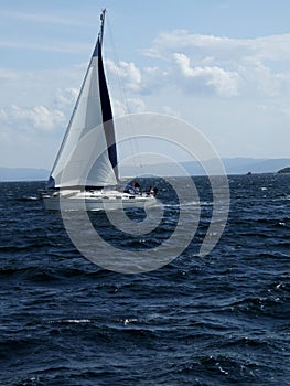 Yacht in ocean