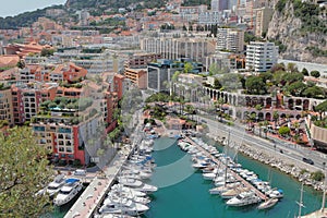 Yacht parking in city on seashore. Monte Carlo, Monaco