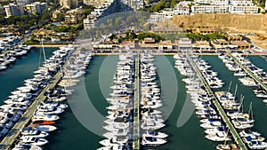 Yacht port in puerto portals majorca aerial view