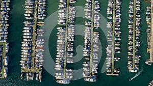 Yacht port in puerto portals majorca aerial view