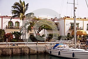 Yacht in Puerto de Mogan photo