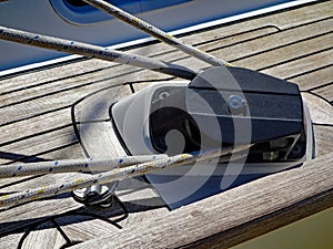 Yacht Pulley and Ropes