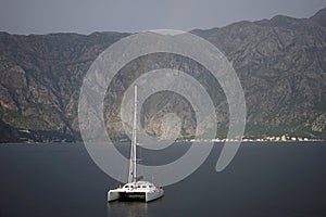 Yacht and rainbow