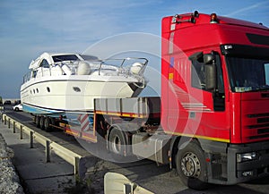 Yacht ready to be transported