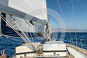 Yacht sail in the Atlantic ocean