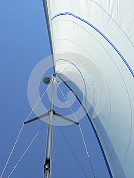 Yacht sail and mast photo