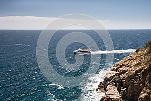 Yacht sailing the Mediterranean sea