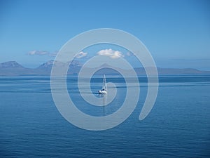 Yacht sailing on sea