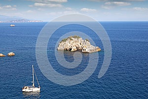 Yacht sails on the Ionian Sea Parga