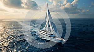 Yacht sails under cloudy skies, The perfect boat charter in Sydney