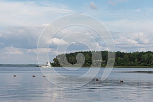 Yacht in a seascape in summer