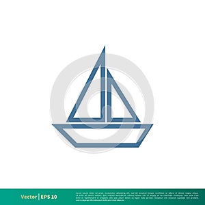 Yacht, Ship, Boat, Nautical Icon Vector Logo Template Illustration Design. Vector EPS 10