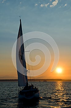 Yacht and sunset