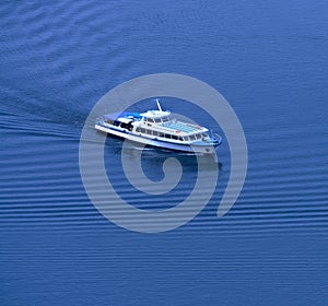 Yacht. The top view