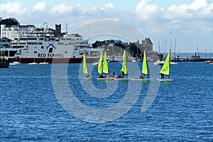 Yacht training on the Solent Isle of Wight England