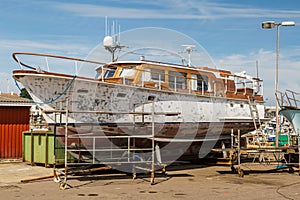 Yacht under repairs