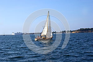 Yacht under a sail