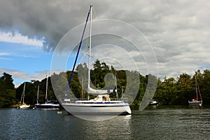 The yacht in the Windermere lake