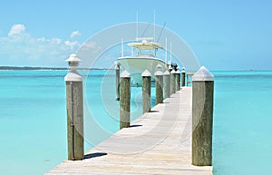 Yacht at the wooden jetty