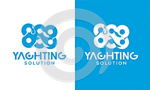 Yachting 888 business logo design vector