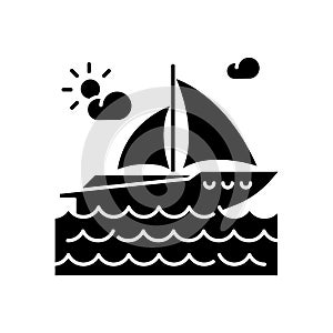 Yachting black glyph icon